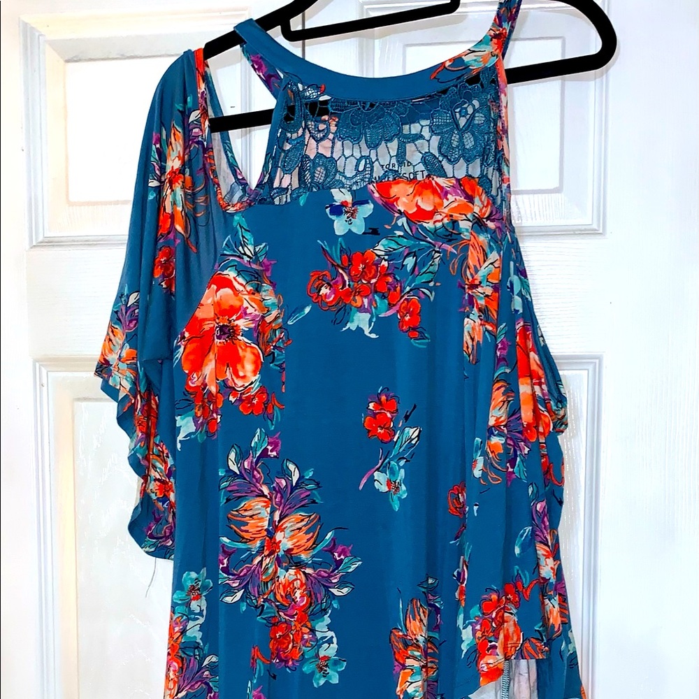 Cold shoulder fit and flare dress